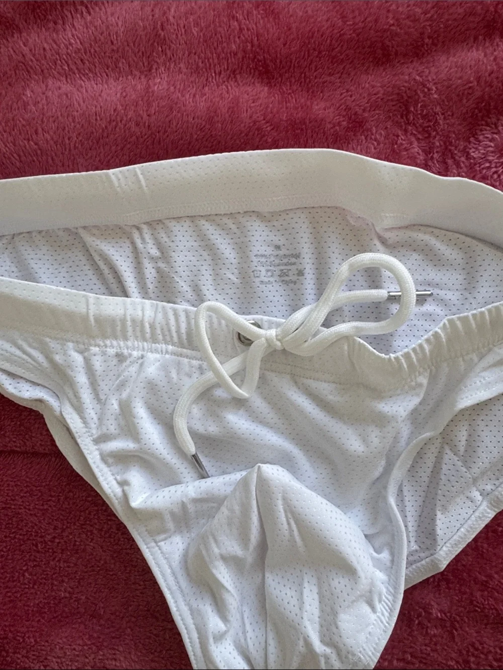 White Drawstring Mesh Bikini Briefs
